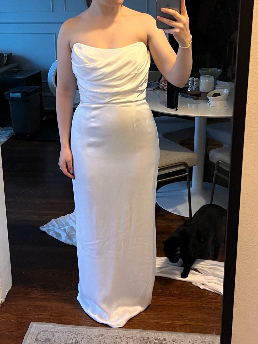 Carolina Herrera white satin wedding dress